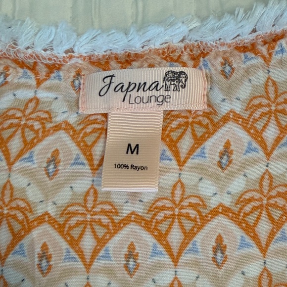 Japna Orange and Cream Patterned Pajama Set - Picture 2 of 8